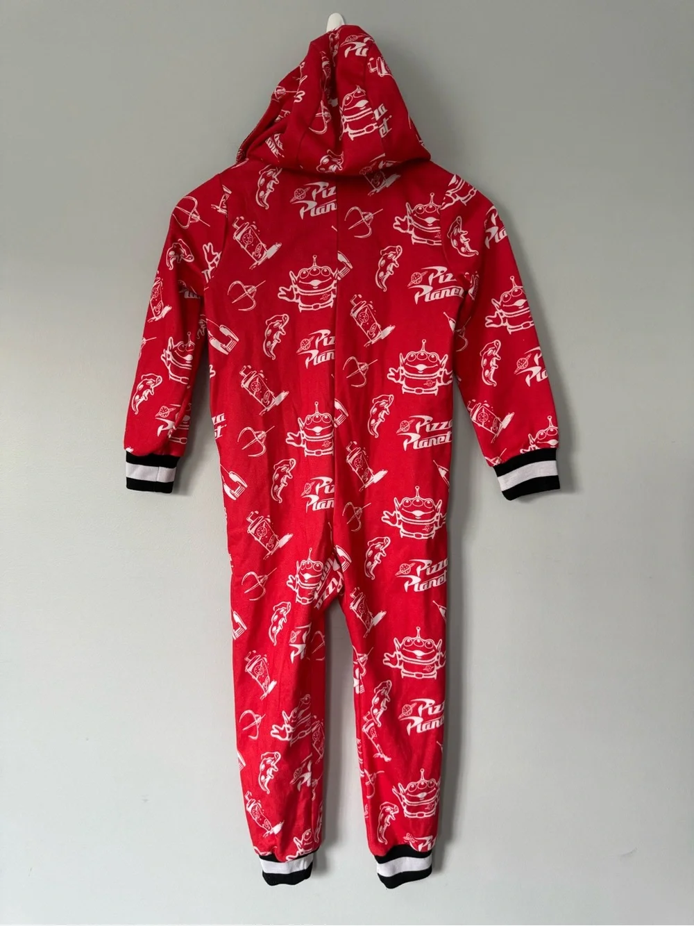 Disney Pixar Toy Story Pizza Planet Hooded Fleece One Piece Pajamas Size 5/6